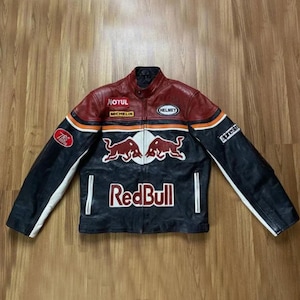 Red bull racing leather jacket - Etsy 日本