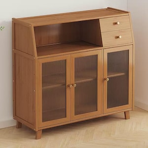 Multi-function wall cabinet, compact design for living room and small kitchen. Convenient storage, modern style