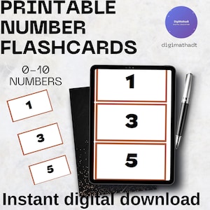 Zahlen Karteikarten 0-100 zum Ausdrucken|Digitaler Download Mathekarten für Kinder| Elementare Lernaktivität|Ressource zu Hause | Montessori PDF