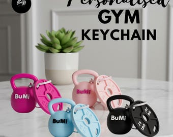 Kettlebell Ring Holder Keychain Personalised Gym Bag accessory Jewellery Holder