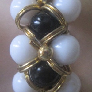 Vintage Beaded Hoop Clip Earrings image 2