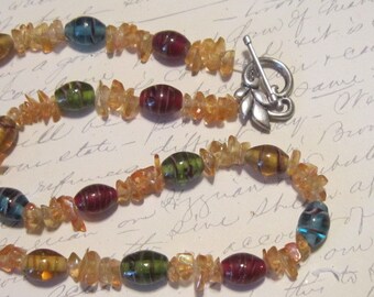 Vintage Multi-Color Glass Bead Necklace