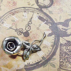 Vintage 1960s BEAU STERLING Silver Rose Brooch - BR-224 - 925 Silver Brooch - Beau Sterling Rose Brooch