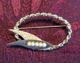 Vintage Dolphin Brooch With Pearls