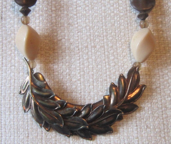 VINTAGE Bead and Metal Necklace - Beaded Necklace… - image 2