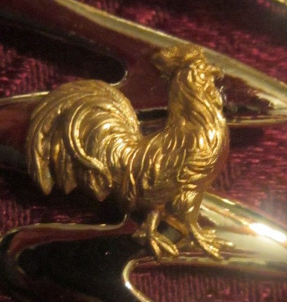 VINTAGE Rooster Brooch - Gold Rooster Brooch - Go… - image 2