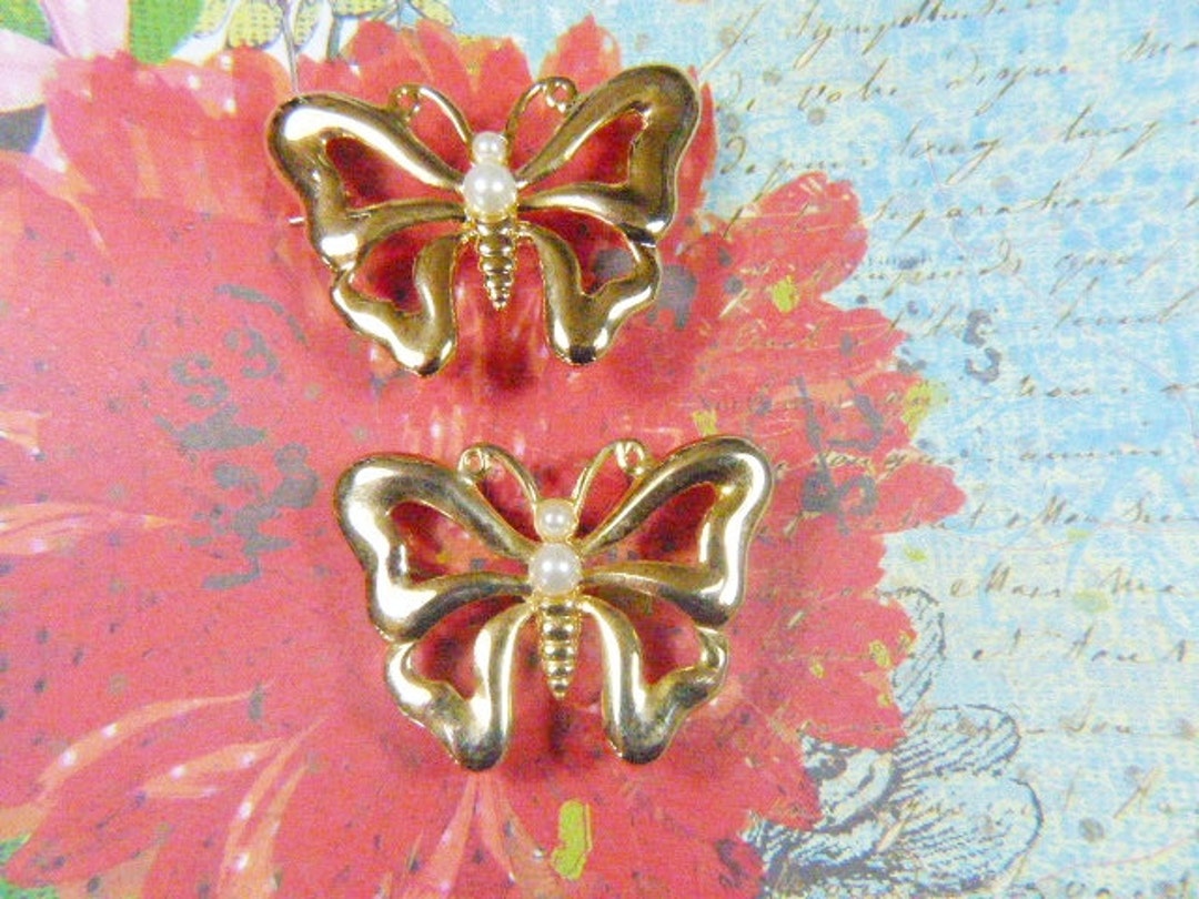 Two Vintage Gold AAI Butterfly Brooches - BUT-78 - AAI Butterfly