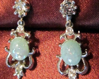 Vintage plata colgantes pendientes de Screwback