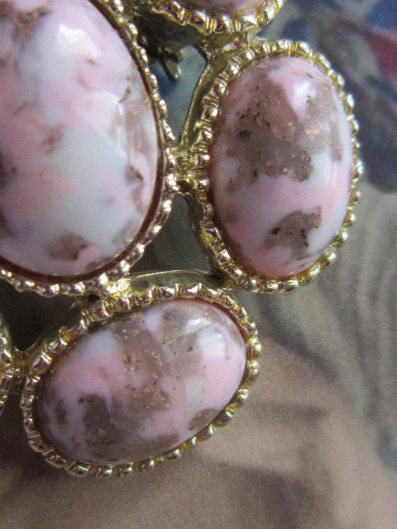 Vintage Speckled Pink and Grey Brooch image 2