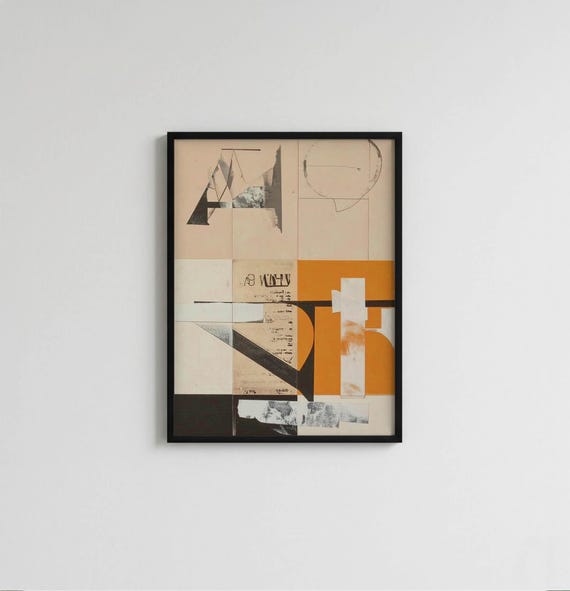 The Broken Narrative Abstract Print, Collage Typography Poster