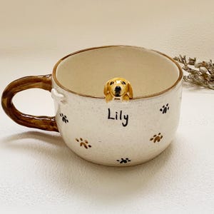 Taza personalizada para mascotas, taza de cerámica con diseño de perro o gato en 3D, taza de café creativa hecha a mano, taza de cerámica artesanal.