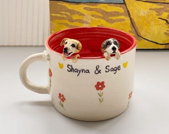 Personalized pet mug custom pet mug ceramic peekaboo mug/hidden animal coffee mug/Custom Cat Dog Ceramic Mug Gift For Dog Owner/dog mug