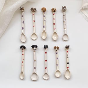 Custom cat and dog spoons featuring various designs, personalized pet spoons, 3D coffee spoons for pet lovers, birthday gifts