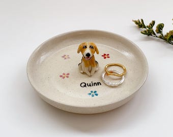 Custom Pet Jewelry Dish Personalized Dog Ceramic plate/Custom Dog Cat Ring Dish, Dog Mom Trinket Dish/ Pet Lovers Gift/Gift For Dog Owner