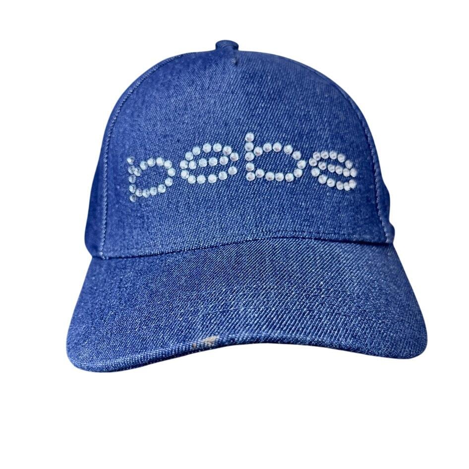 VTG Y2K Bebe Rhinestone Logo Denim Baseball Cap – 100% Cotton
