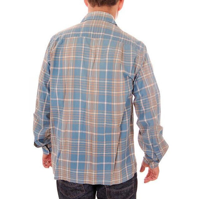 VTG 1950s Pennleigh Sanforized Cotton Plaid Shirt Ivy League Midcentury M image 5