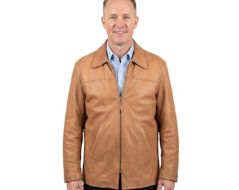 Vintage Custom Made Leather Jacket M 80s Deerskin Talon Zip Brown