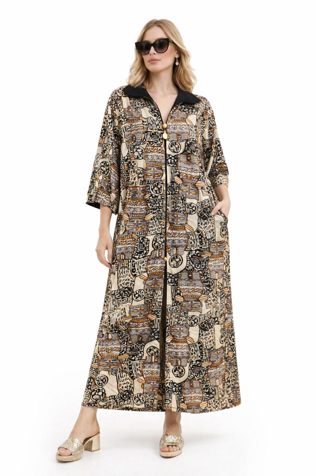 VTG 60s Lorraine Mod Batik Cat Print Robe NOS VLV Lounge M - Etsy