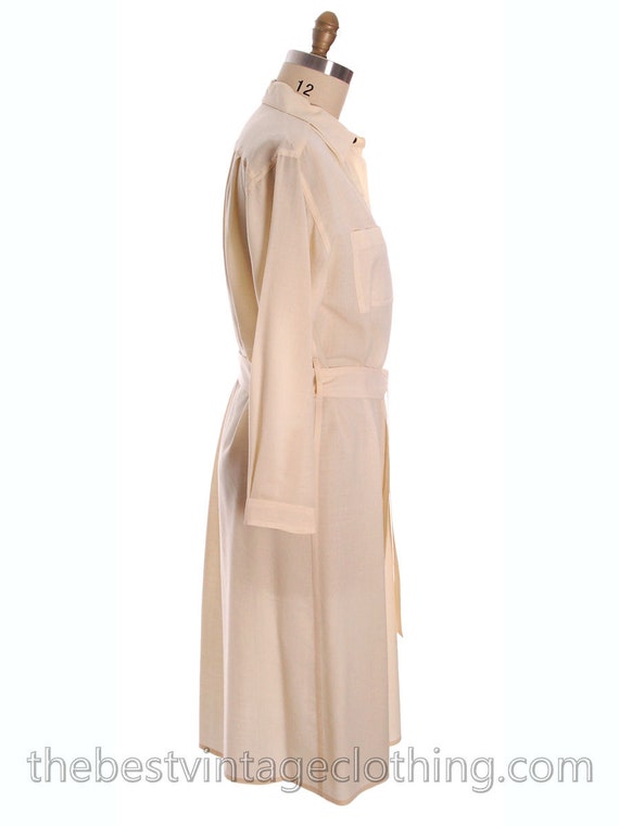 Vintage Vuokko 1970s Coat Dress Ivory Wool Voile … - image 2