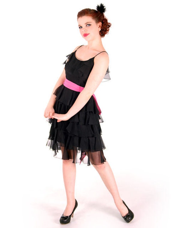 Perfectly Sweet 16 1960s Cocktail Dress / Black V… - image 2