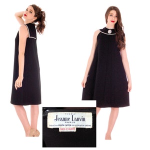 RARE Mod Lanvin Designer Vintage 1960s Cocktail Kleid Mini Kleid A-Linie Strasssteine Gr. S/M