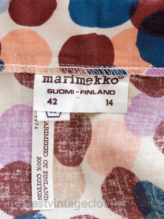 Vintage 1974 Marimekko Designer Maxi Dress Bubble… - image 4