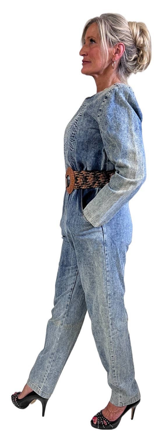 usa vintage ✴︎ デニムJK ✴︎ lew magram Vintage Lew Magram Embossed Maned Lion 80s Denim Jumpsuit S - Etsy