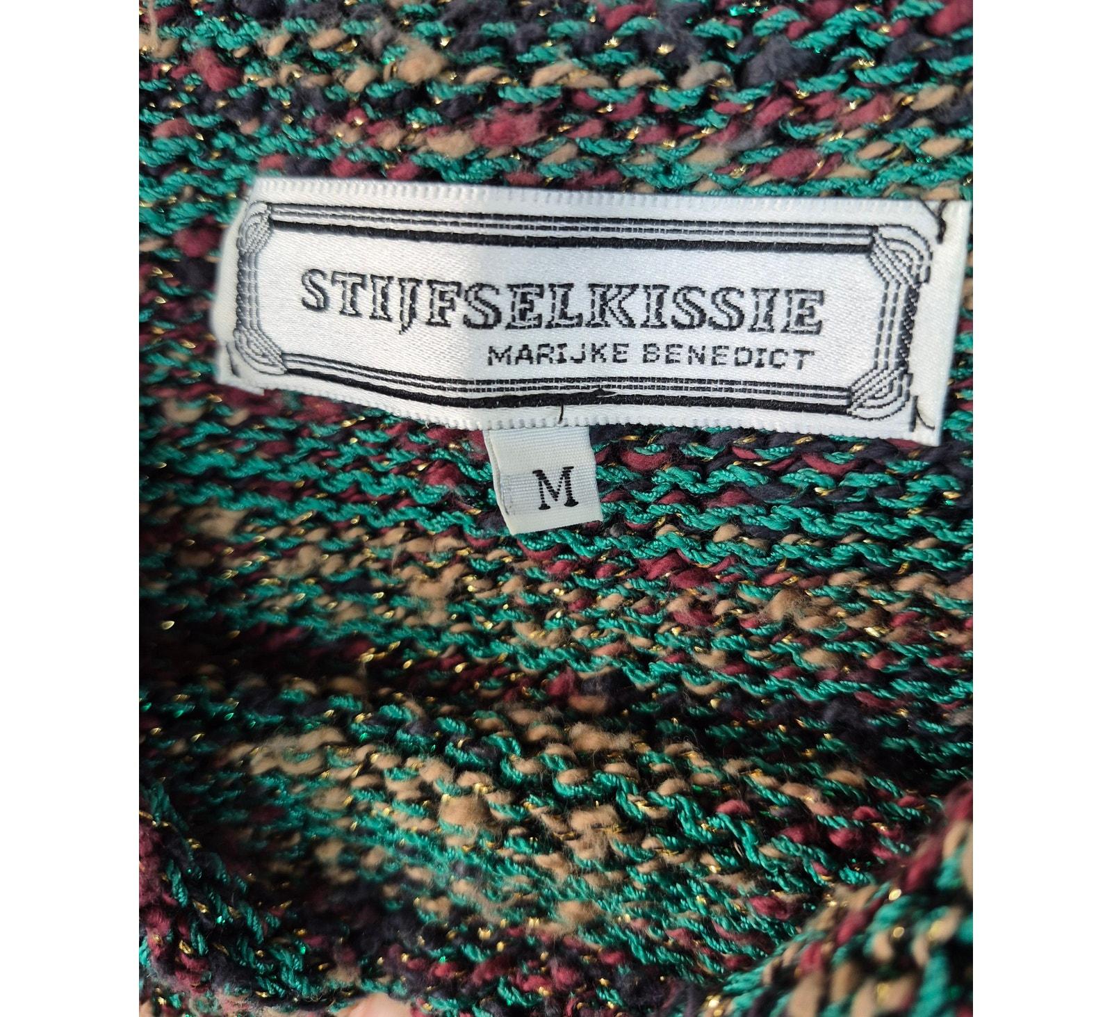 STIJFSELKISSE MARIJKE BENEDICT VTG HANDCRAFTED BEADS/WOODS HIPPIE BOHO BELT S Vtg 80s Stijfselkissie Marijke Benedict Cotton Blend Sweater  main image 2