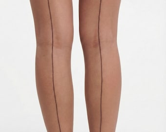 VTG La France Nylon Stockings Cuban  #200 Seamed Hosiery Brown Toast Sz10 NIB