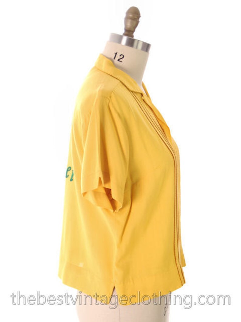 Vintage Olympia Beer Rayon Ladies Bowling Shirt Evelyn 1950s Large