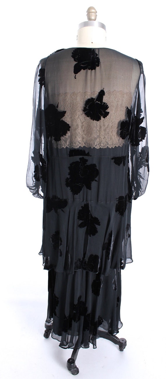 Downton Gatsby 1920s Flapper  Gown Vintage Black … - image 7