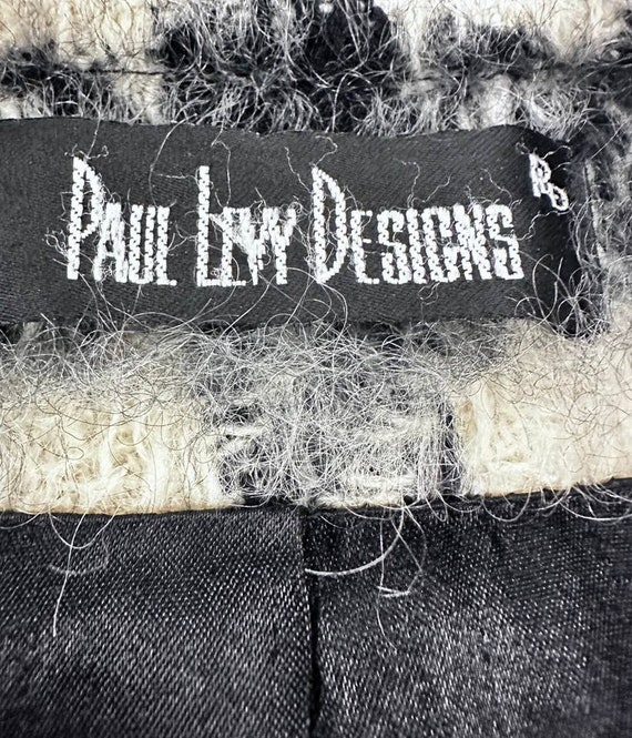80s VTG Paul Levy Designs Coat Black & White Houn… - image 8