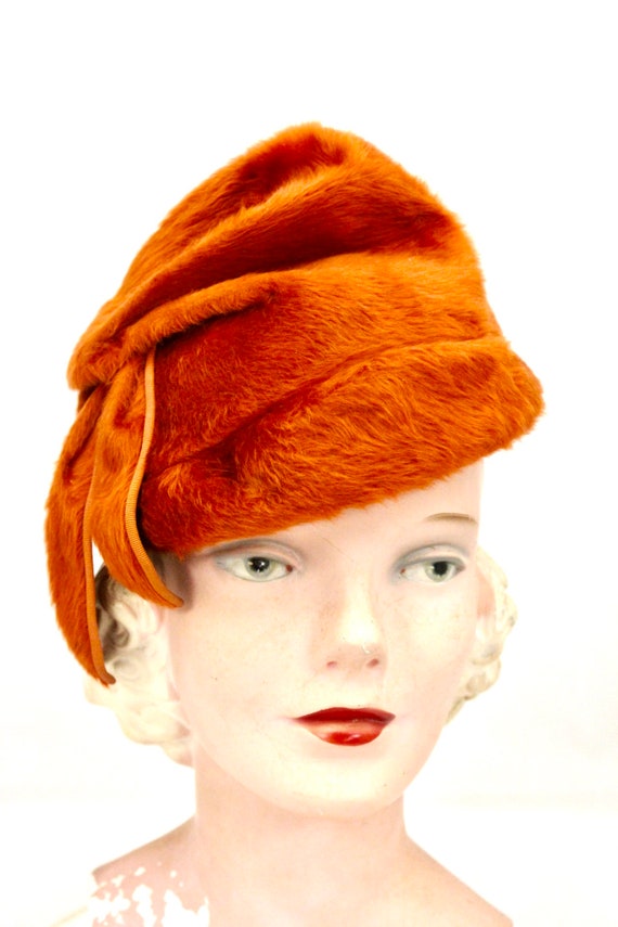 Vintage Norman Durand Original Burnt Orange Felt … - image 2