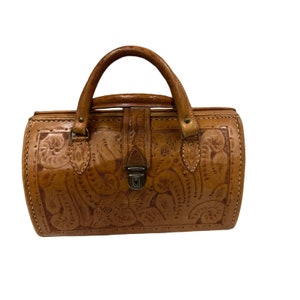 VTG MR Canoa Industria Argentina Cartera de cuero hecha a mano Maleta Bolso de médico
