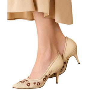1950s cocktail dress shoes Women's 1950s Vintage Mary Jane Heels - Navy Blue Peep Toe T-Strap Shoes with Gold Flower for Retro Theme Party 2026