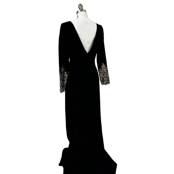 80s VTG Victor Costa Boutique Sz 8 Black Velvet B… - image 4