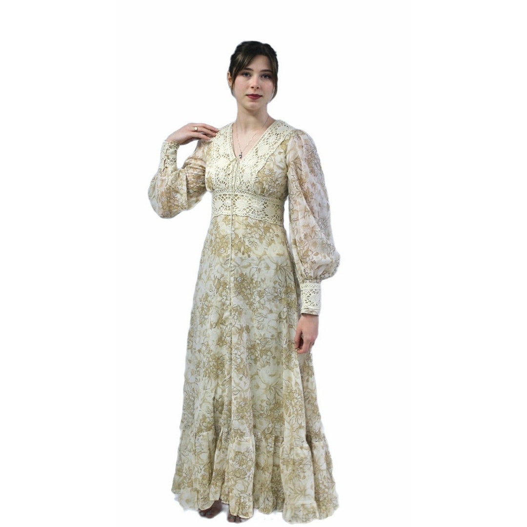 Vintage 70s GUNNE SAX Prairie Print Dress Boho JESSICA Mcclintock ...