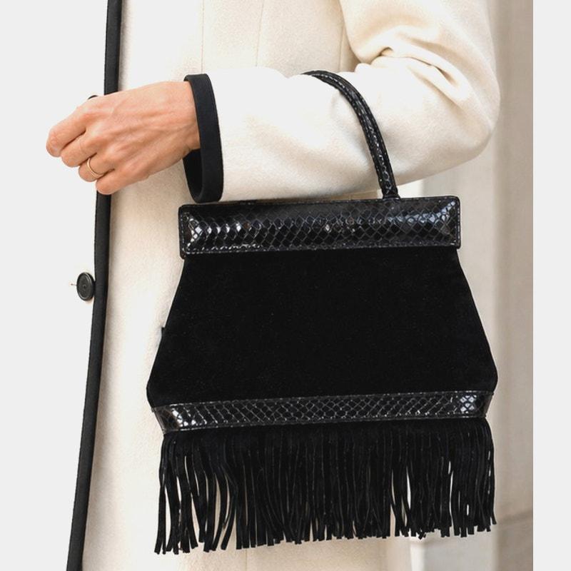 バッグ 1990s EuroVintage - Italian Leather Bag 90's Italian Leather Handbag - Etsy