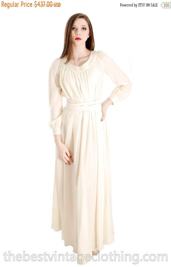 Vintage Vuokko Designer Dress 1970s Ivory Wool Vo