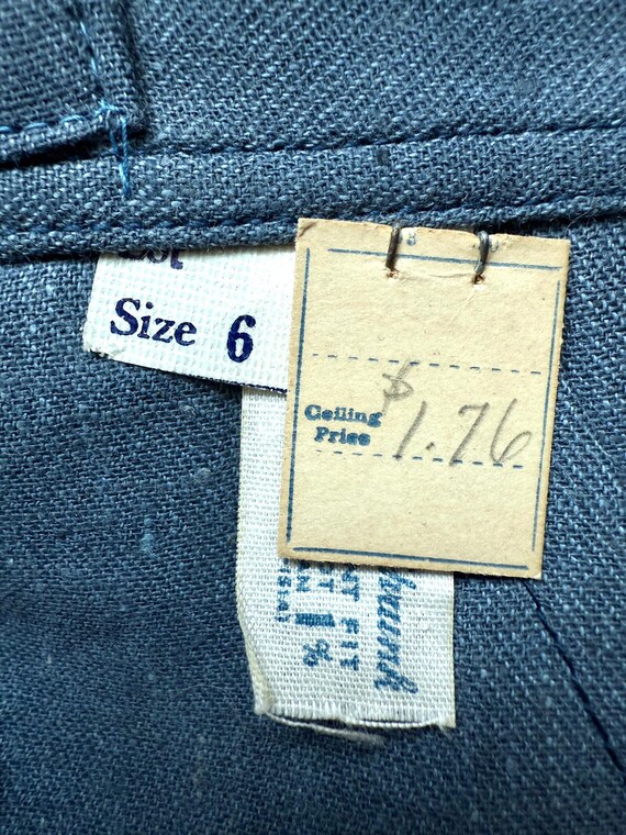 Rare Vtg 1940s Deadstock Blue Sanforized Shorts -… - image 5
