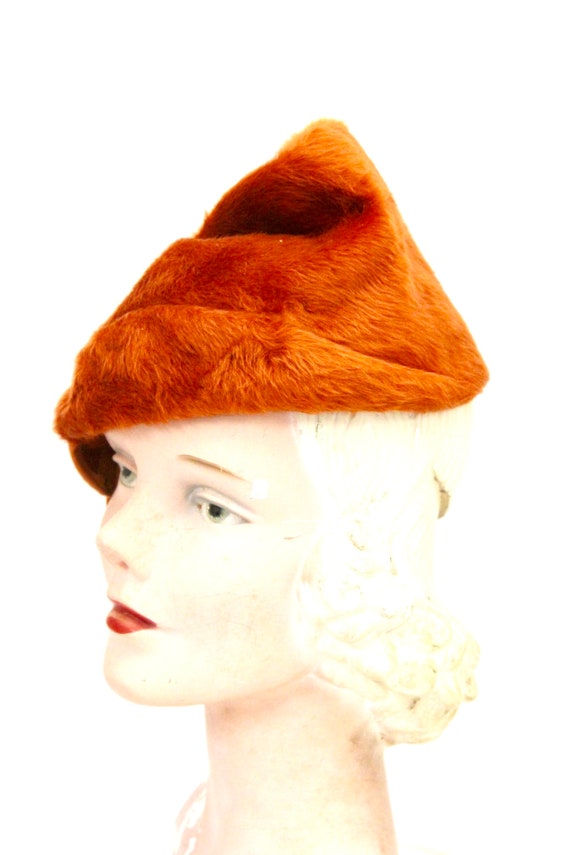 Vintage Norman Durand Original Burnt Orange Felt … - image 5