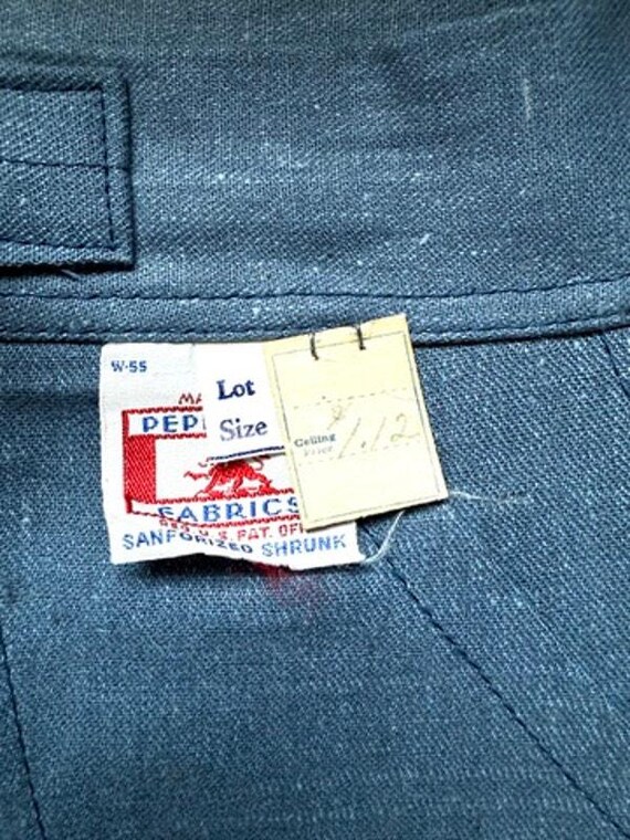Rare Vtg 1940s Deadstock Blue Sanforized Shorts -… - image 3
