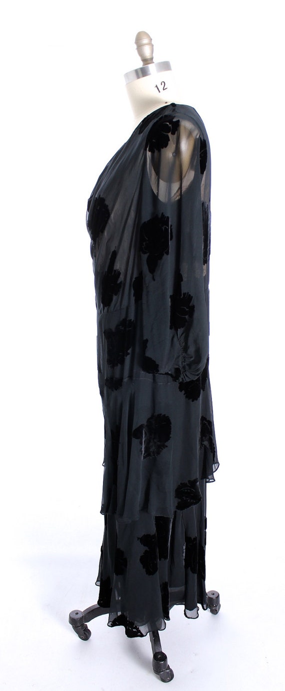 Downton Gatsby 1920s Flapper  Gown Vintage Black … - image 6