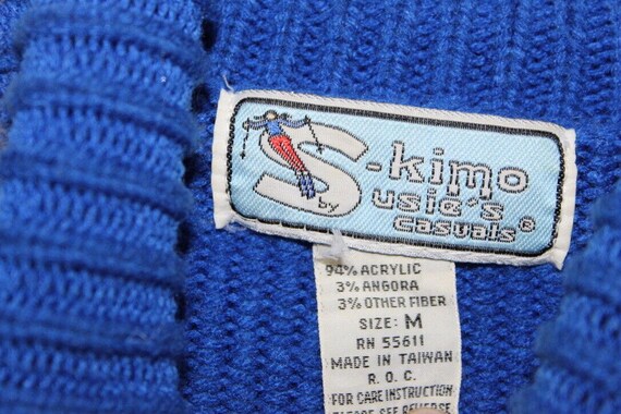 VTG 80s S-Kimo Susie's Casuals Fairy Kei Snowflake Puff Sleeve Sweater M View 4