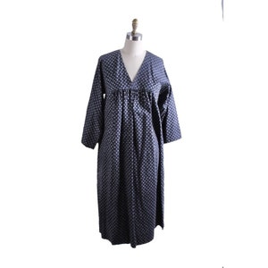 Vintage Marimekko Dress 1968 RARE Womens Maxi Dress Blue Gray Mini Print 1960s M