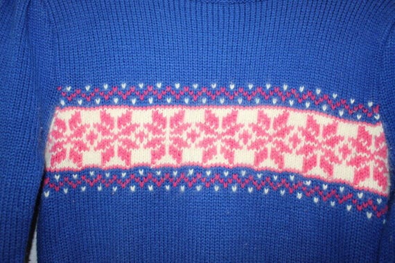 VTG 80s S-Kimo Susie's Casuals Fairy Kei Snowflake Puff Sleeve Sweater M View 3