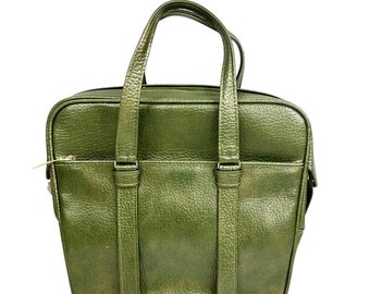 USA 1960’s Samsonite AVOCADO VINTAGE BAG Vintage Samsonite Avocado Green Leather Suitcase 1960s/70s
