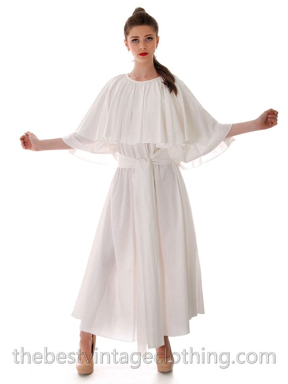 Fab Vintage Vuokko Designer Angel Sleeve Gown 197… - image 2