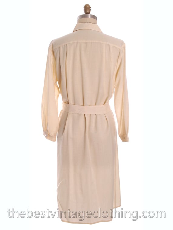 Vintage Vuokko 1970s Coat Dress Ivory Wool Voile … - image 3