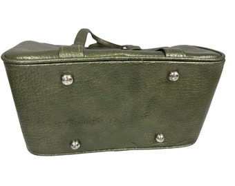 USA 1960’s Samsonite AVOCADO VINTAGE BAG Vintage Samsonite Avocado Green Leather Suitcase 1960s/70s